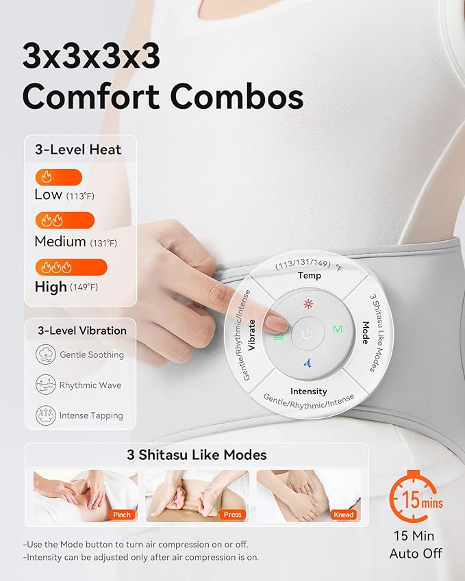 Back Massager for Pain Relief Deep Tissue with Heat & Air Compression, [2026 Upgraded] Portable Cordless Heating Pad with Vibration & AirInflate Lumbar Support, MAXwarm 5.0, Gift Men Women