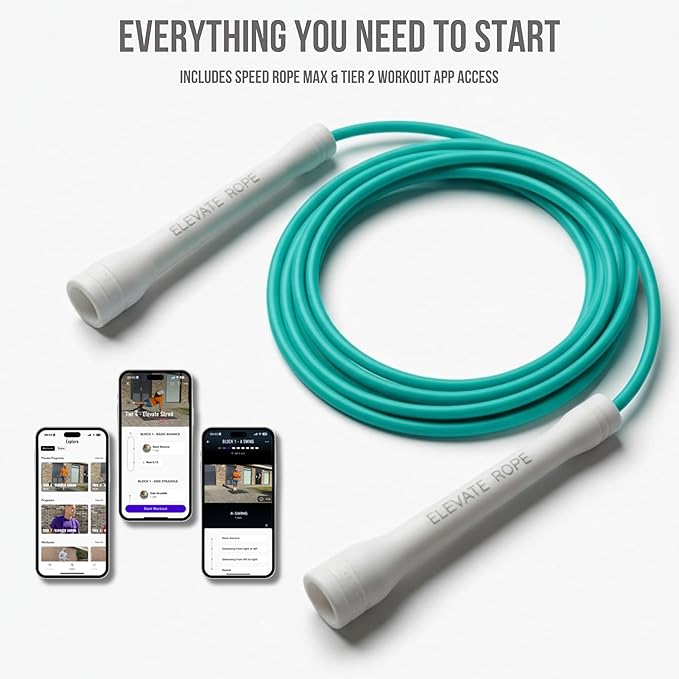 Elevate Rope Professional Beaded Jump Rope - 3m Adjustable, Quality Beads & Poly Cord - For Freestyle, Cardio & Tricks - All Levels & Indoor/Outdoor Use