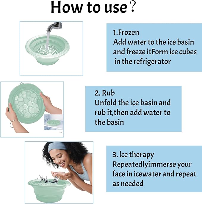 Face Bowl for Ice with Built-in Tray (Green)