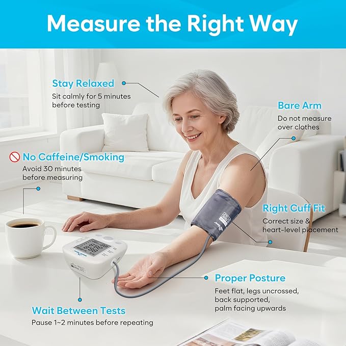Easy@Home Digital Blood Pressure Monitor Upper Arm with Pulse Rate Indicator, Accurate Automatic BP Machine with with Free App MyHeartPal, Not Bluetooth Enabled, 2 User Individual Memory, EBP-020
