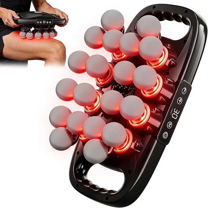 20 Head Massage Gun Deep Tissue, Back Massager with 9 Modes & 30 Intensities Percussion Muscle Massager Gun for Back Neck Shoulder Legs Pain Relief, Gift for Athletes Men Women