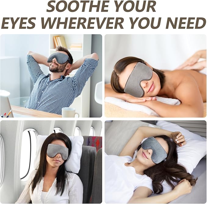 2 Pack Eye Mask for Dry Eyes, Steam Warm Compress for Eyes Blepharitis & Stye, Microwave Moist Heating Pad for Eyes