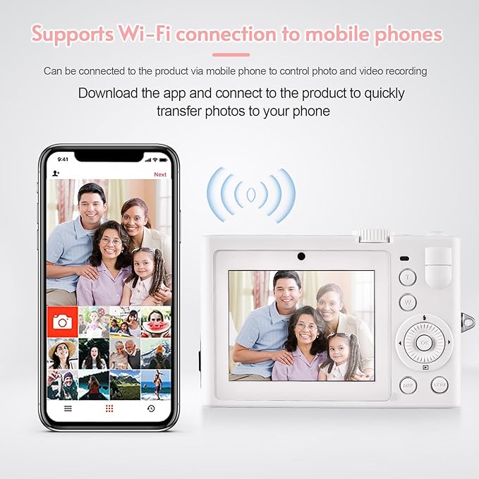 Andoer 5K Digital Camera WiFi Digital Video Camera 72MP Dual Lens 2.8 Inch IPS Screen Auto Focus 18X Digital Zoom LED Flash Color Filters Birthday Festival Gift for Students Teenagers Friends