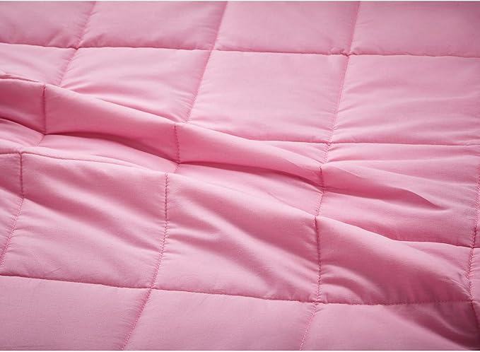 RelaxBlanket Weighted Blanket | 60''x80'',10lbs | for Individual Between 90-150 lbs | Premium Cotton Material with Glass Beads | Pink