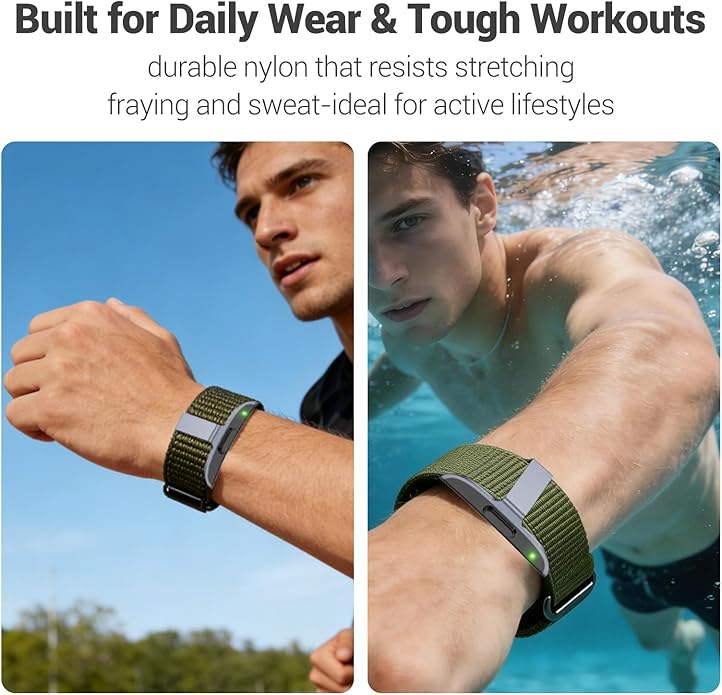 Nylon Loop Replacement Strap Compatible with Hume Health Band, Soft Breathable Adjustable Sport Wristband for Fitness Tracker, Women & Men