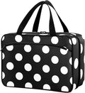 Naanle Pill Organizer Bag Travel Pill Bottle Medicine Organizer Home Storage Medication Bag for Vitamin Supplements, Black and White Polka Dots Empty First Aid Bag for Car Camping, 1.0 Count