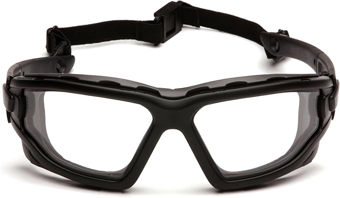 PYRAMEX I-Force Sporty Dual Pane Anti-Fog Goggle, Black Frame/Clear Anti-Fog Lens
