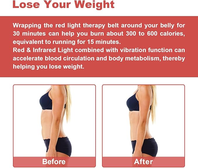 Near Infrared Light Therapy Heating Wrap Belt for Pain Relief Red Light Therapy Vibration Massager Pad for Body Back Knee Shoulder Waist Muscle Relaxation
