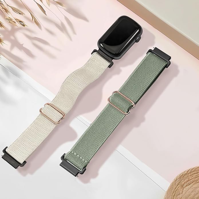 2 Pack Stretchy 16mm Nylon Bands Compatible with FITVII HM08/MorePro HM08/Amzhero-Runfit D26/KALINCO Slim Fitness Tracker