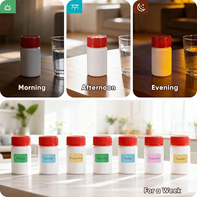DEMORA Pill Bottle Empty with Child Resistant Cap, Wide Mouth Travel Small Pill Bottle Plastic Medicine Containiers Medicine Organizers for Medications Capsules (3.4 oz, 8 Pcs)