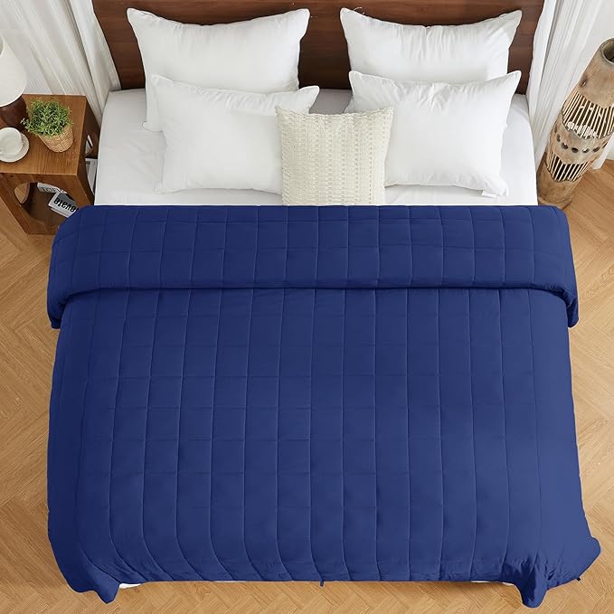 yescool King Size Weighted Blanket for Adults (25 lbs, 80” x 87”, Blue) Cooling Heavy Blanket for Sleeping Perfect for 240-260 lbs, Breathable Blanket for Adults & Couple All Season, Machine Washable