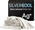Silver Infused Bed Sheets, Cooling Sheets 3X Self-Cleaning with Mulberry Silk & Viscose Derived from Bamboo, Natural & Anti-Odor, Hypoallergenic Bedding for Hot Sleepers & Sensitive Skin - CK Set