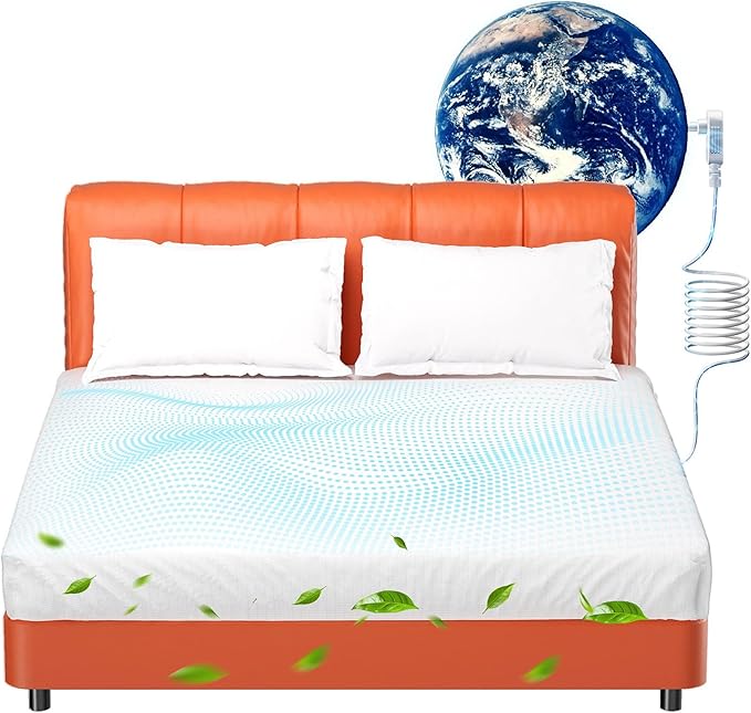 Grounding Sheets for Improving Sleep Quality,Pure Silver Fiber+Organic Cotton,Bedding Grounded Fitted Sheet Set,Deep Pocket. (White, King)