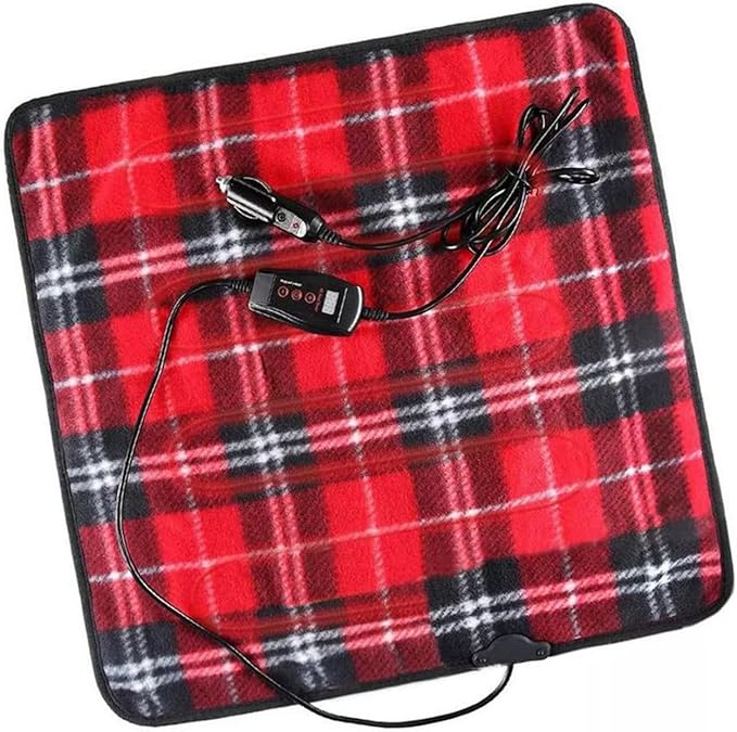 ZONETECH Red Plaid Warming Pad Cozy Warmth in Cold Weather,Perfectly Sized for Comfort and Portability for Pets