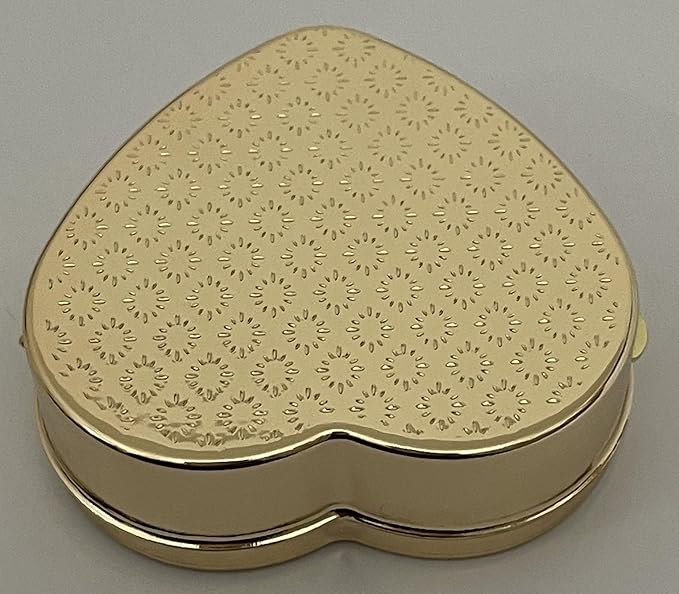 AmyZone Metal Pill Organizer Vintage Portable Compact Pill Box Pill Casefor Purse/Pocket to Contain Vitamins/Tylenol/Fish Oil/Supplements/Meds/Tablet (Happy Pills-Love Heart)