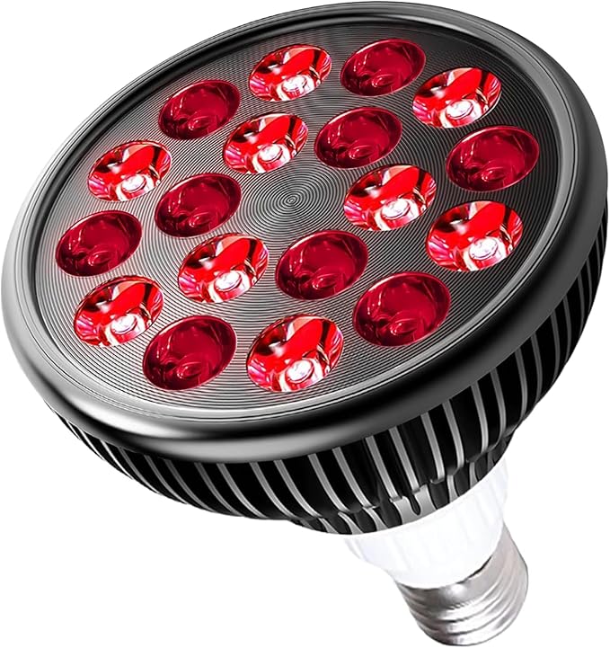Red Light Therapy Bulb, 18 LEDs Lamp for Body and Face with 660nm Red and 850nm Infrared Light Therapy Device for Skin Care Pain Relief Suitable E26 Socket-Only Bulb