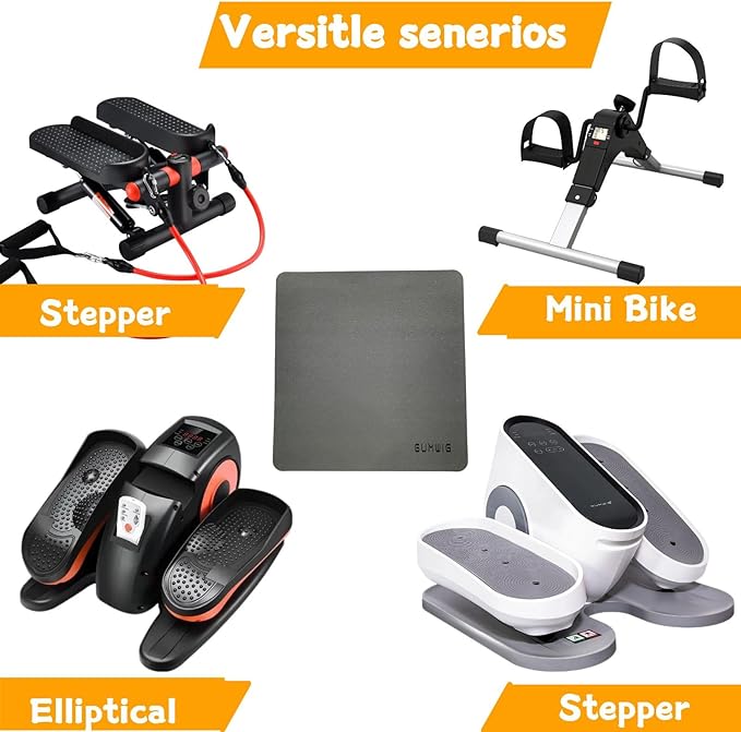Under Desk Elliptical Equipment Mat, Electric Leg Foot Exerciser Machine Mat while Sitting for Seniors, Anti-slip and Lightweight Ellipse Rubber Matt to Protect Concrete, Hardwood Floors,Carpet