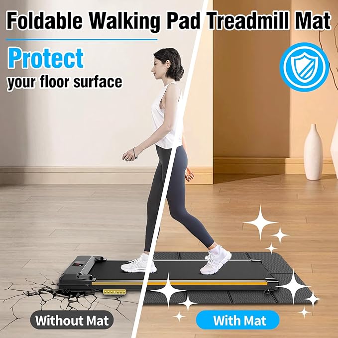 Foldable Walking Pad Treadmill Mat, Floor Protection Pad, Exercise Mats for Home Workout, Protect Floors, Noise Reduction, Prefect for Walking Pad Treadmill for Home, Non Slip, Anti Vibration
