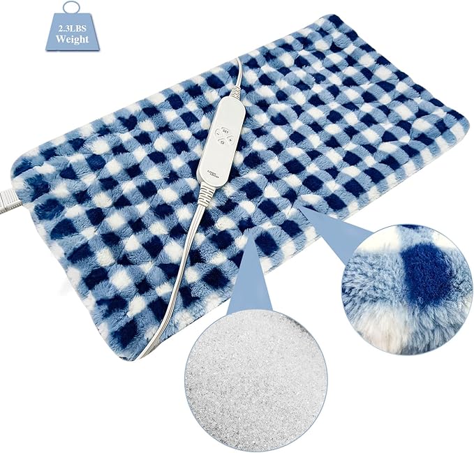 GOQOTOMO Full Weighted Electric Heating Pad for Back/Waist/Abdomen/Shoulder/Neck Pain and Cramps Relief - 2.3 lb Weighted with Auto-Shut Hot Heated Pad(12 * 24", LB002)