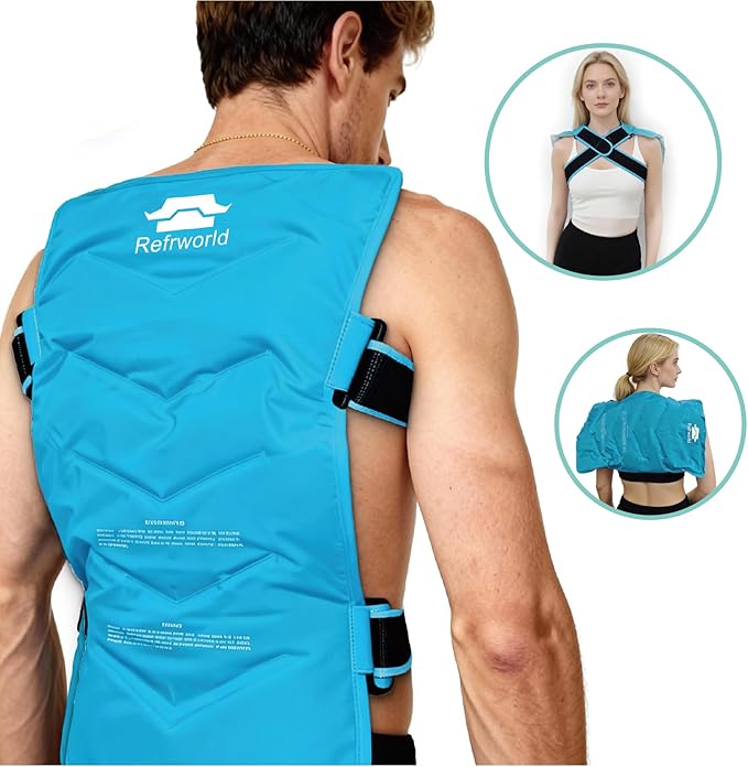 XXL Long-Lasting Cold Ice Pack Wrap for Full Back Pain Relief——Reusable Gel Ice Pack for Shoulder,Hip,Thigh&Calf——21"x13" Robin's Egg Blue