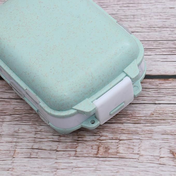 Cabilock Portable Medicine Box 2-Pack Foldable 3-Layer Pill Organizer with 8 Compartments Compact Travel Case for Daily Medication Vitamins and Supplements Storage