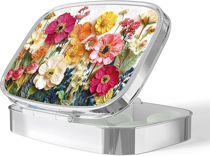 Pill Box-2 Compartment Small Pill Case Portable for Pocket & Purse Single Pill Carrier Pill Container to Hold Vitamins Medication Fish Oil and Supplements BPA-Free