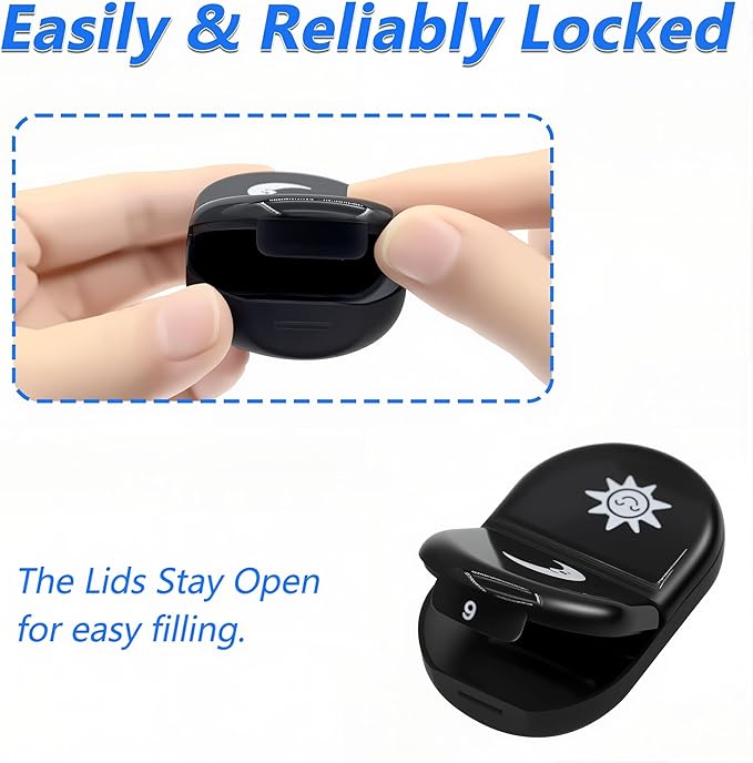 XL Monthly Pill Organizer 2 Times A Day, AM/PM One Month Pill Box 28 Day,Daily Pill Case Large 4 Week Big Compartments for Pills Vitamin Fish Oil Supplements (Black) (Black)