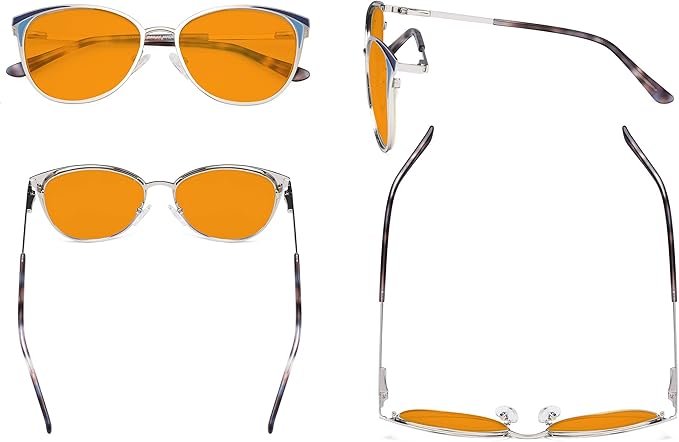 Eyekepper Ladies Blue Light Filter Glasses - Butterfly Design Computer Eyegalsses Women -Transparent Blue Lens