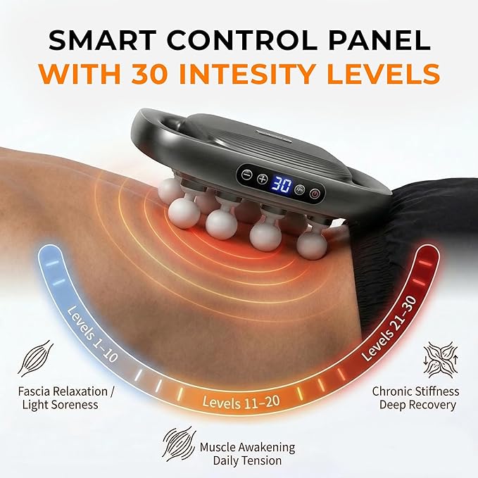 2026 Massager -16 Head Massage Deep Tissue, 30 Intensity Levels, Quiet Back Massager for Pain Relief Deep Tissue, Ideal for Legs, Waist, and Buttocks Muscles