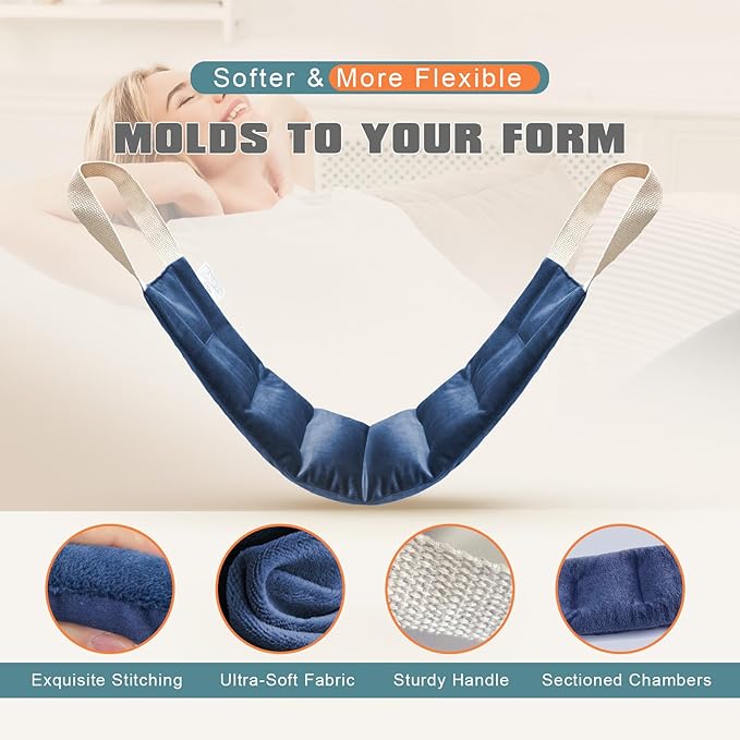 uncn Heating Pad for Neck Shoulders and Back Microwavable Wrap Weighted Neck Warmer 32x5in Microwave Heat Wrap Rice Beanbag Lavender Scented 1.5Pounds