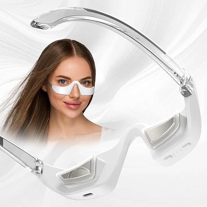 Under Eye Red Light Therapy Device,4-in-1 Red Light Therapy, Heat & Vibration, Rejuvenating Eye Care Device for Puffy Eyes & Fine Lines,USB Rechargeable(Portable)
