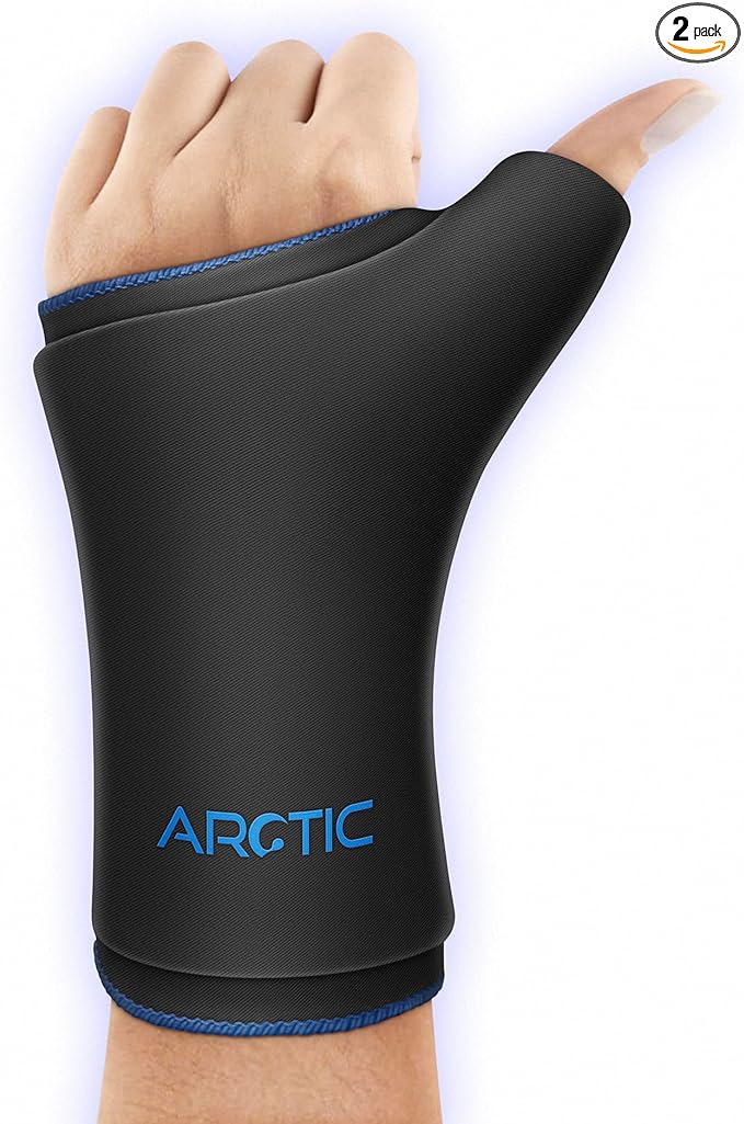 Two Pack | Wearable Thumb & Wrist Ice Pack – Reusable Hot Cold Compression for Hand, Finger, Carpal Tunnel, Arthritis, and Tendonitis Relief (S/M)