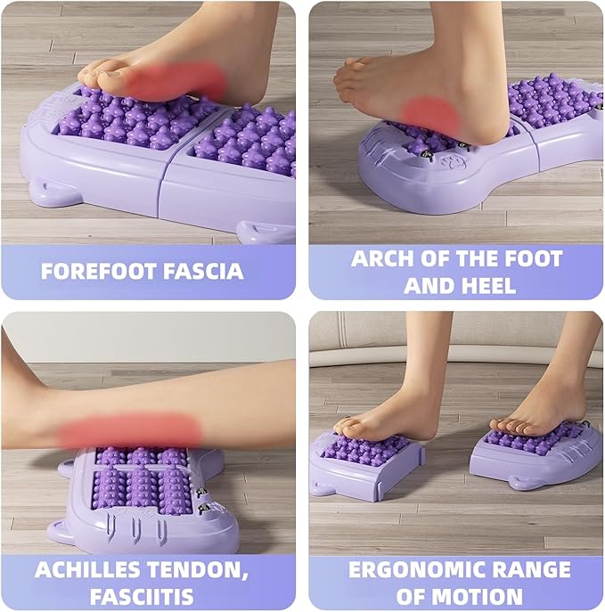 Foot Roller Massager for Plantar Fasciitis Relief, Large Size, Eases Foot Pain & Cold Feet, Enhances Circulation, Portable, Split into Two, Full-Body Washable (Blue)