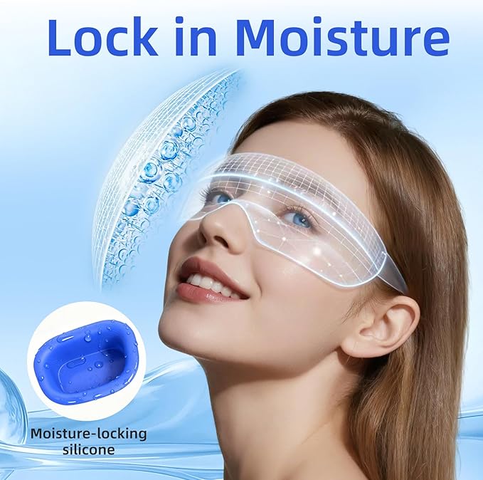 CLOZIA Eye Mask for Dry Eyes - 100% Blackout Dry Eye Mask & Moisture Goggles - Adjustable Sleeping Mask for Men & Women - Removable Cleaning Silicone, Soft & Comfortable - Great for Travel, Shift Work