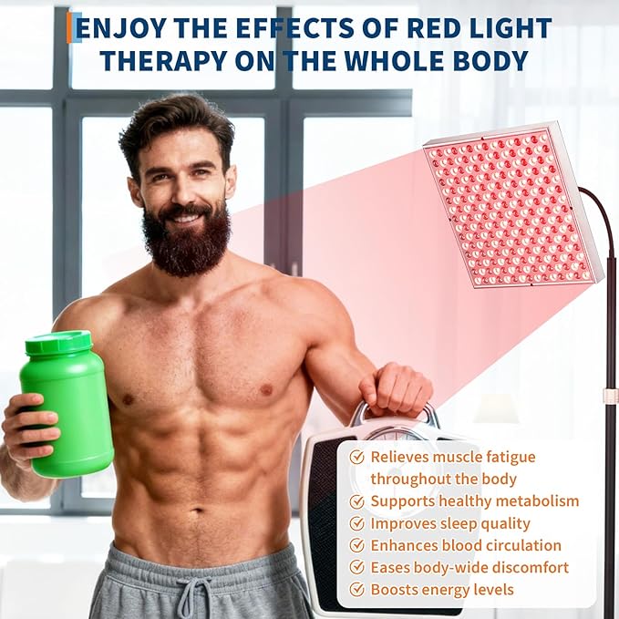 Large Panel Red Light Therapy Floor Lamp, 225 LEDs Red Infrared Light Therapy Device for Full Body, Home Use for Skin Rejuvenation, Muscle Recovery, and Joint Pain Relief