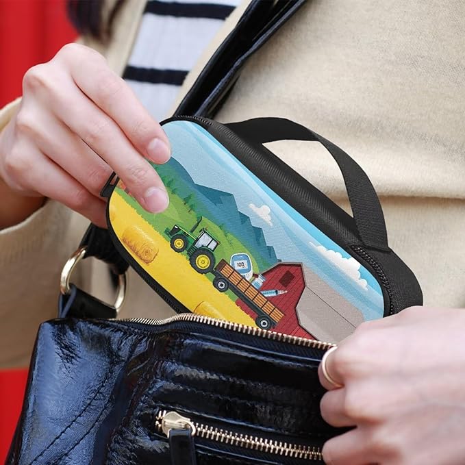 Rnyleeg Funny Truck Diabetic Bags for Supplies for Women Men Insulin Travel Case with Handle Small Size Insulin Bag for Diabetics Glucose Meter Case for Camping Hiking