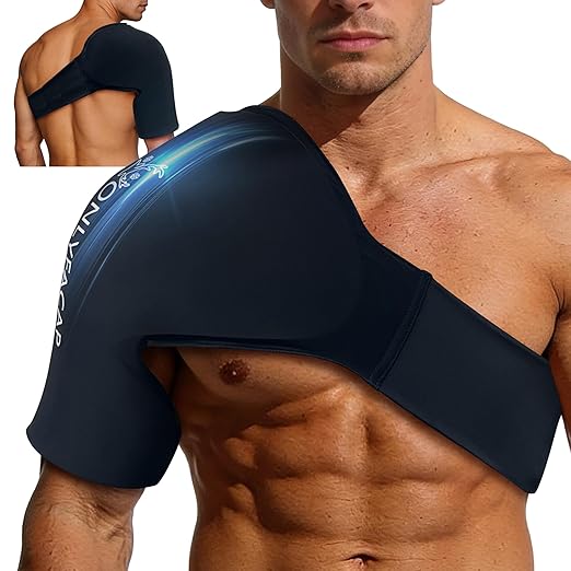 Flexible Shoulder Ice Pack Wrap, Ice Packs for Injuries Reusable Rotator Cuff, Cold Compression Sleeve for Pain Relief, Tendonitis, Bursitis & Swelling, Fits Left and Right Arm