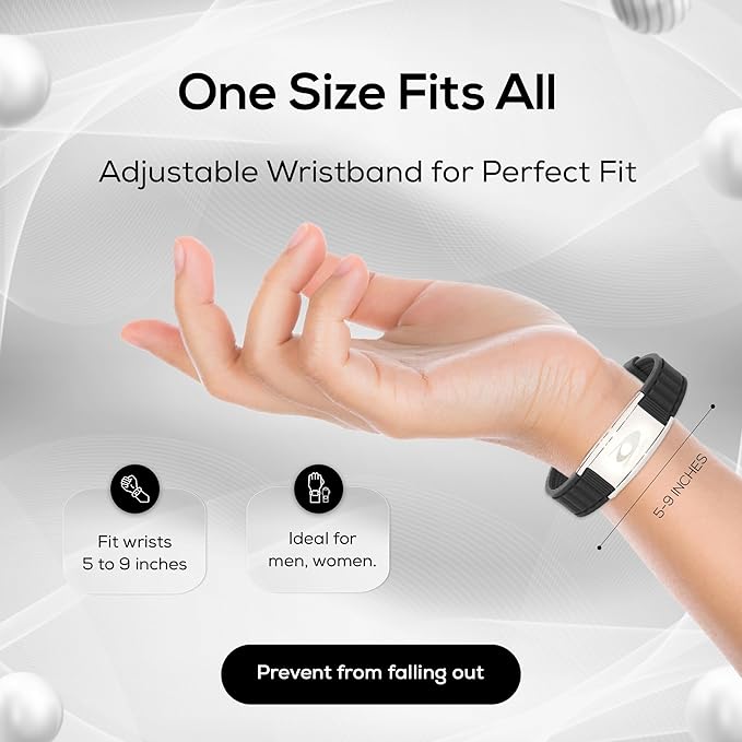 EMF BodyBand Plus+ Bracelet - Holistic Wellness Harmonizer Wristband for Men and Women (Black)