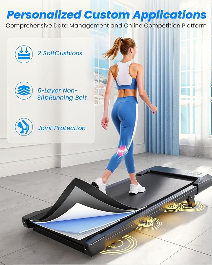 MJWW Walking pad, 6% Manual Incline Under Desk Treadmills, 300 LBS Walking pad treamill, 3 in 1 Treadmills for Home & Office, Portable treamill with LED Display