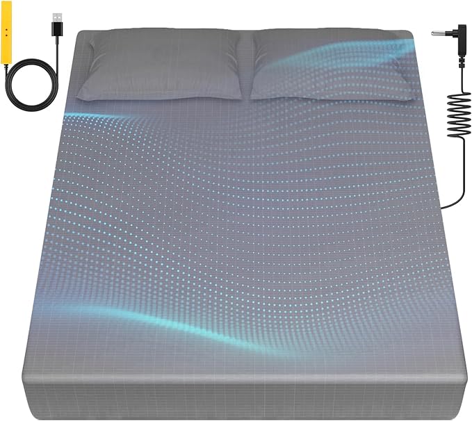 Grounding Sheet, 90% Organic Cotton+10% Pure Silver Organic Grounded Sheets for Improved Sleep, Pain Relief, with Static Grounding Cord and Test Pen (Gray, (78.2 * 80 * 15 in))