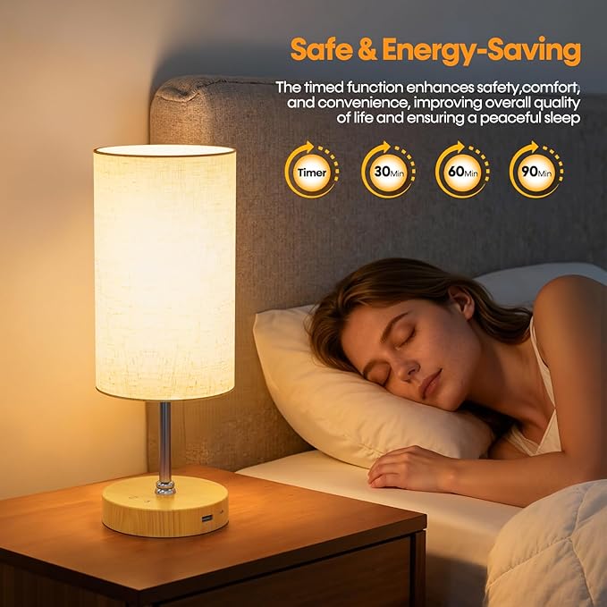 NIORSUN Light Therapy Lamp,10000 Lux Sun Lamp with Remote,3 Color Temperatures & Stepless Dimming,Happy Sunlight Lamp with USB C & A Ports,UV-Free Full Spectrum Light for Home, Office