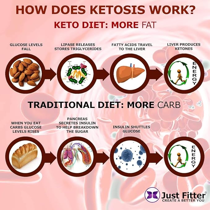 Just Fitter Ketone Test Strips - Accurate Keto Test Strips for Ketosis Testing - Instant 15 Second Results for Ketogenic Diet