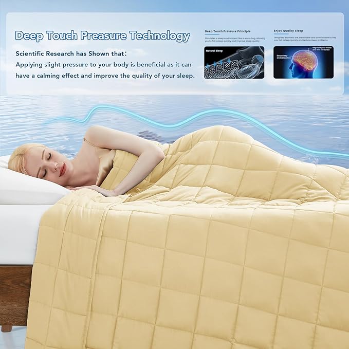 Topcee Weighted Blanket for Adults (20 lbs, 60" x 80") Queen Size Soft Cooling Heavy Blanket Sleeping, Apply to 190-210 lbs Body, Thick Breathable Blanket with Glass Bead, Easy Care