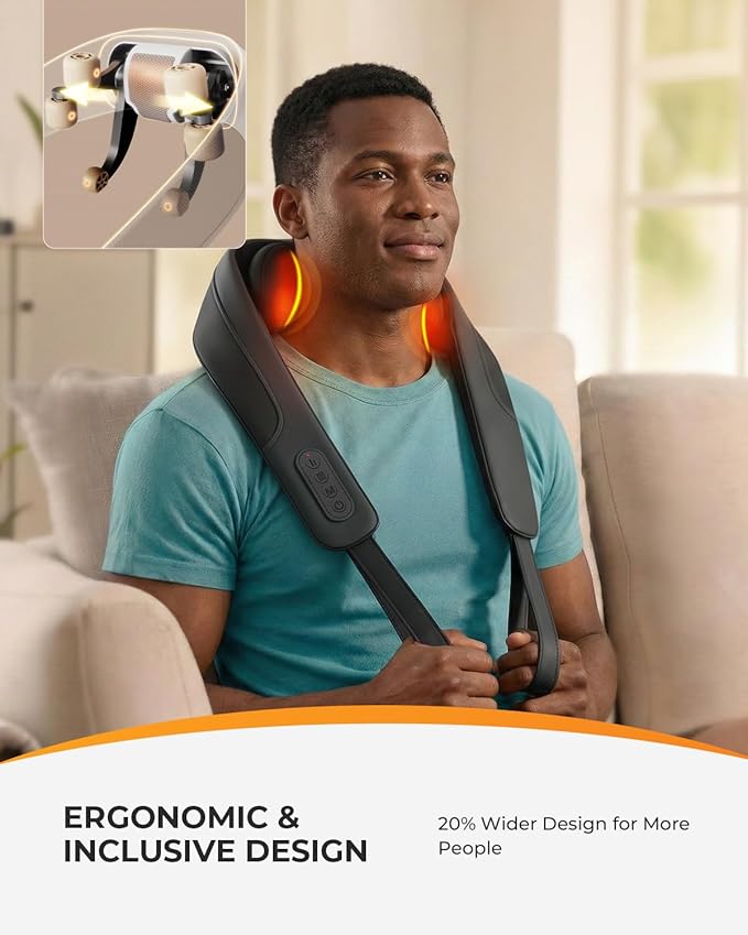 CooCoCo FSA Eligible Cordless Neck Massager, Back and Shoulder Massager for Pain Relief Deep Tissue, HSA FSA Approved Shiatsu Back Massager, Mothers Day Gifts & Birthday Gifts for Mom Dad Women Men