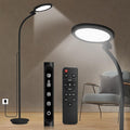 Light Therapy Lamp 10000 Lux UV-Free Sun Floor Lamp, 360° Gooseneck Happy Lamp with 5 Colors & 5 Brightness Levels & Remote Control + Touch Dual Control (Black)