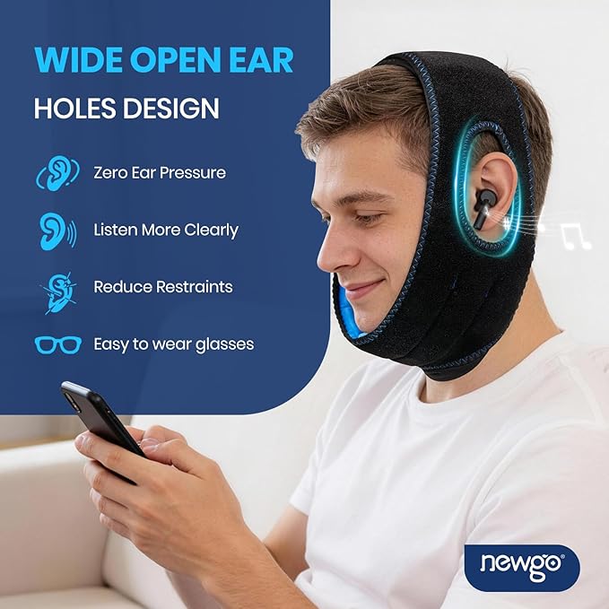NEWGO Wisdom Teeth Pain Relief Ice Pack for Face Oral Surgery Recovery, Long Lasting Cold Face Wrap with Face Contoured Design for TMJ Relief, Tooth Extraction, Jaw Discomfort