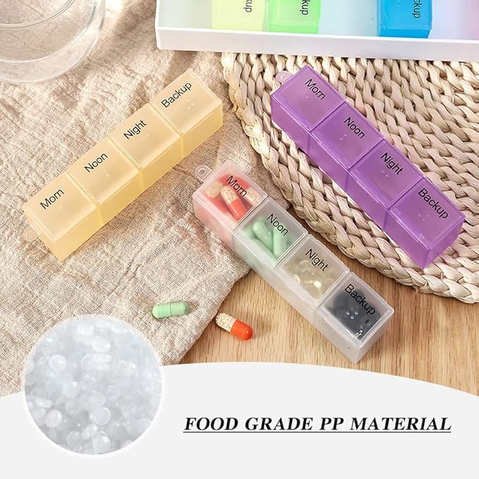 Pill Organizer, Large 28 Day Medication Organizer, Weekly Pill Box 4 Times a Day, Travel Medication Organizer,Waterproof Supplement Organizer for Daily Pills, Vitamins,Fish Oil