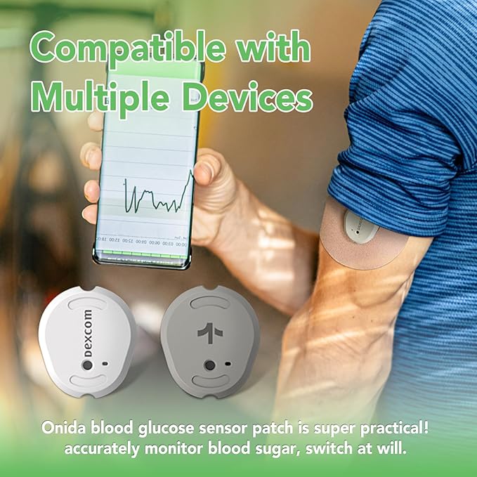 Onida Dexcom G7 Adhesive Patches 10PCS Over Patches for Dexcom G7 & Stelo CGM,Pre-Cut Adhesive Overpatches Waterproof, Continuous Glucose Monitor Sensor Cover