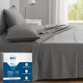 Degrees of Comfort Coolmax® Cooling Bed Sheets Full Size for Hot Sleepers, Moisture Wicking Sheet Set for Night Sweats, Deep Pocket, Ultra Soft, Cozy for All Seasons, Grey 4 Pieces