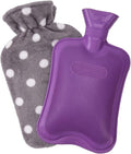 HomeTop Premium Classic Rubber Hot or Cold Water Bottle with Soft Fleece Cover